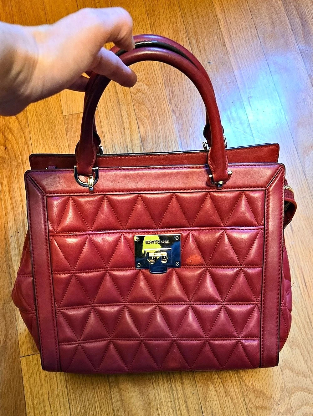 Michael Kors Quilted Satchel in Red